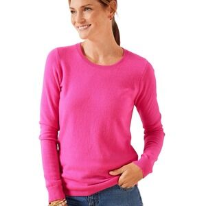 Talbots Pure Cashmere Pink‎ Longsleeve Sweater Y2K Barbiecore Preppy Coastal S